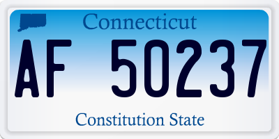 CT license plate AF50237