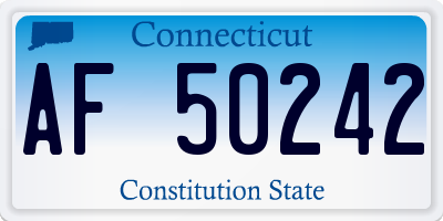 CT license plate AF50242
