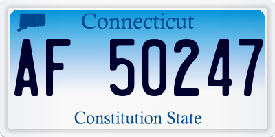 CT license plate AF50247