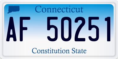 CT license plate AF50251