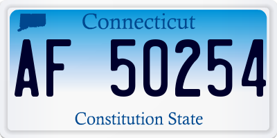 CT license plate AF50254