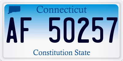CT license plate AF50257