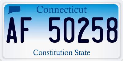 CT license plate AF50258