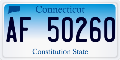 CT license plate AF50260