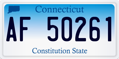 CT license plate AF50261