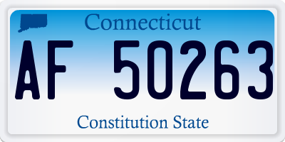 CT license plate AF50263