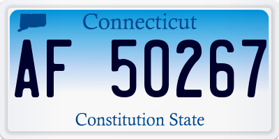 CT license plate AF50267