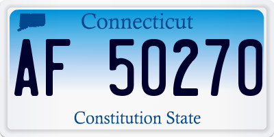 CT license plate AF50270