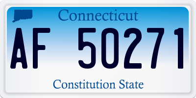 CT license plate AF50271