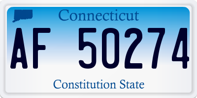 CT license plate AF50274