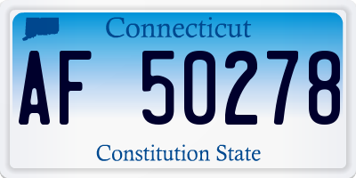 CT license plate AF50278