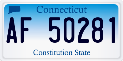 CT license plate AF50281