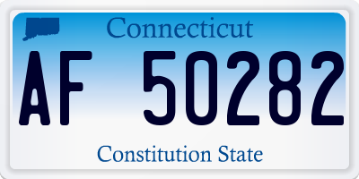 CT license plate AF50282