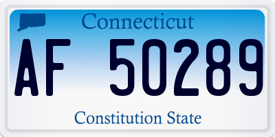 CT license plate AF50289