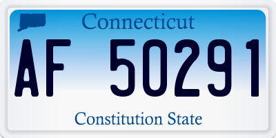 CT license plate AF50291