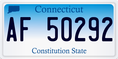 CT license plate AF50292