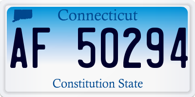 CT license plate AF50294