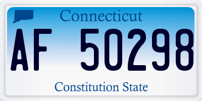CT license plate AF50298