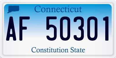 CT license plate AF50301