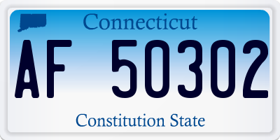 CT license plate AF50302