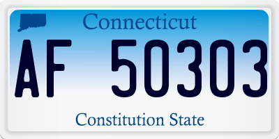 CT license plate AF50303