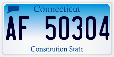 CT license plate AF50304