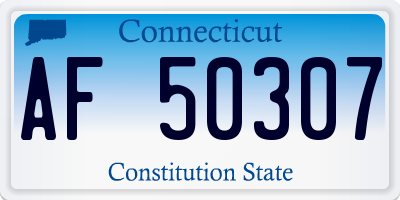 CT license plate AF50307