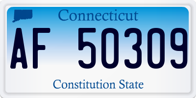 CT license plate AF50309