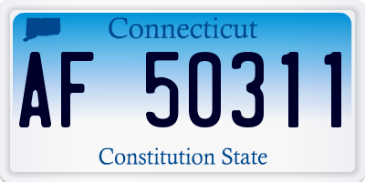 CT license plate AF50311