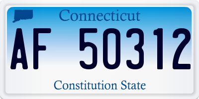 CT license plate AF50312