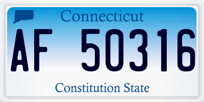 CT license plate AF50316