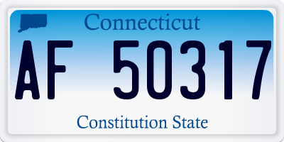 CT license plate AF50317