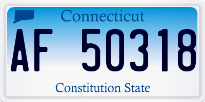 CT license plate AF50318