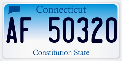 CT license plate AF50320