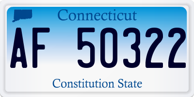 CT license plate AF50322