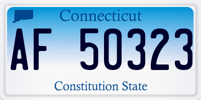 CT license plate AF50323