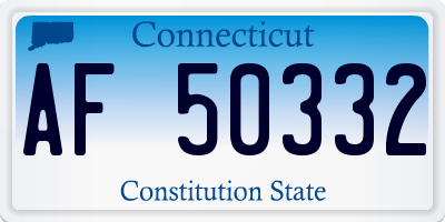 CT license plate AF50332