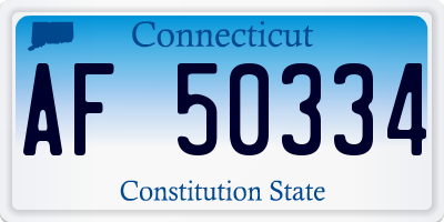CT license plate AF50334