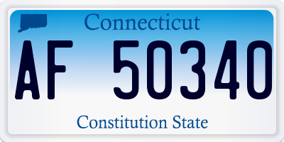 CT license plate AF50340