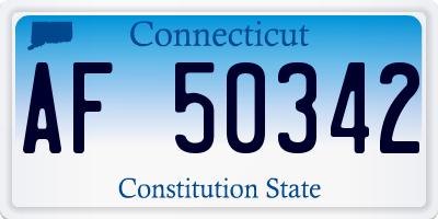 CT license plate AF50342