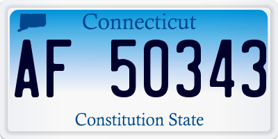 CT license plate AF50343