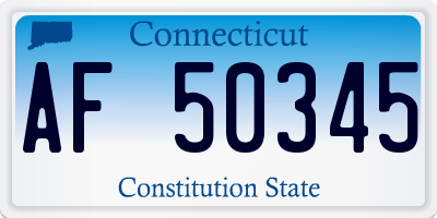 CT license plate AF50345