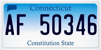 CT license plate AF50346