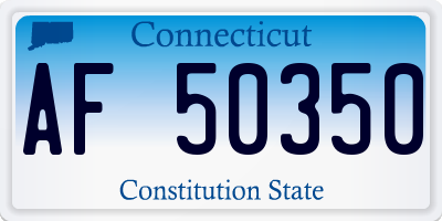 CT license plate AF50350