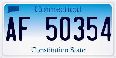 CT license plate AF50354