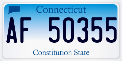 CT license plate AF50355