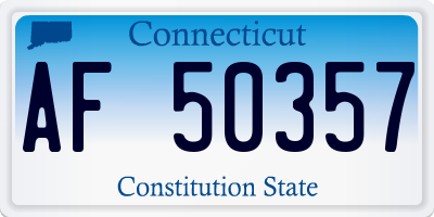 CT license plate AF50357