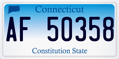 CT license plate AF50358