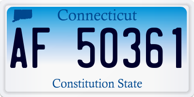 CT license plate AF50361