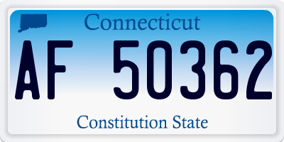 CT license plate AF50362
